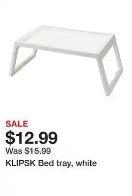 Ikea KLIPSK Bed tray, white offer