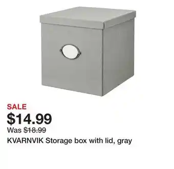 Ikea KVARNVIK Storage box with lid, gray offer