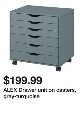 Ikea ALEX Drawer unit on casters, gray-turquoise offer