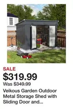 Tractor Supply Company Veikous Garden Outdoor Metal Storage Shed with Sliding Door and Flat Roof offer