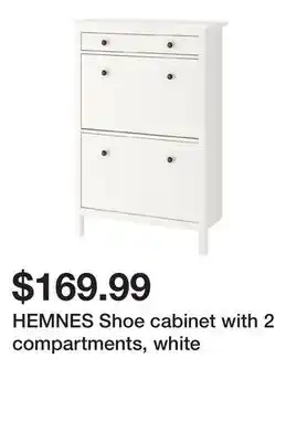 Ikea HEMNES Shoe cabinet with 2 compartments, white offer