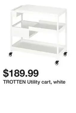 Ikea TROTTEN Utility cart, white offer