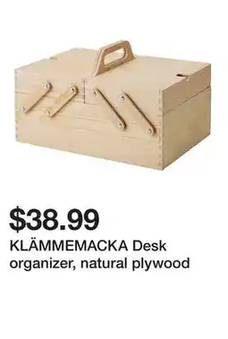 Ikea KLÄMMEMACKA Desk organizer, natural plywood offer