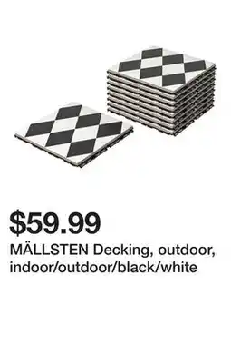 Ikea MÄLLSTEN Decking, outdoor, indoor/outdoor/black/white offer