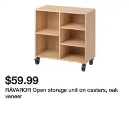 Ikea RÅVAROR Open storage unit on casters, oak veneer offer