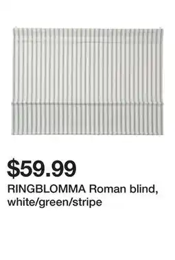 Ikea RINGBLOMMA Roman blind, white/green/stripe offer