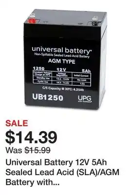 Tractor Supply Company Universal Battery 12V 5Ah Sealed Lead Acid (SLA)/AGM Battery with F1 Terminals offer