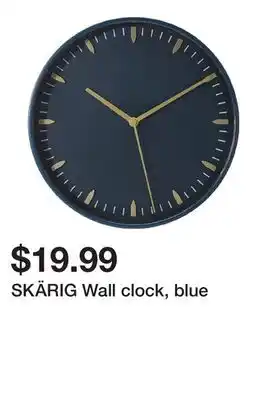 Ikea SKÄRIG Wall clock, blue offer