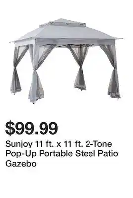 Tractor Supply Company Sunjoy 11 ft. x 11 ft. 2-Tone Pop-Up Portable Steel Patio Gazebo offer