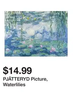 Ikea PJÄTTERYD Picture, Waterlilies offer