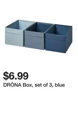 Ikea DRÖNA Box, set of 3, blue offer