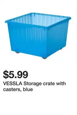 Ikea VESSLA Storage crate with casters, blue offer