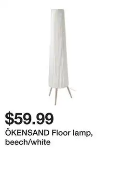 Ikea ÖKENSAND Floor lamp, beech/white offer