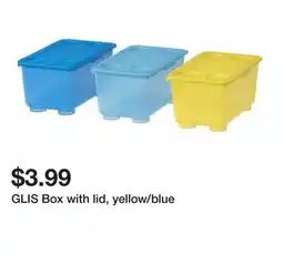 Ikea GLIS Box with lid, yellow/blue offer