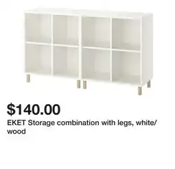 Ikea EKET Storage combination with legs, white/wood offer