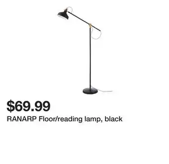 Ikea RANARP Floor/reading lamp, black offer