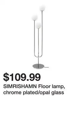 Ikea SIMRISHAMN Floor lamp, chrome plated/opal glass offer