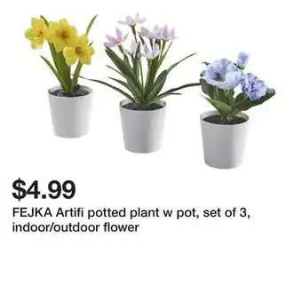 Ikea FEJKA Artifi potted plant w pot, set of 3, indoor/outdoor flower offer