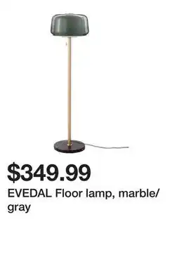 Ikea EVEDAL Floor lamp, marble/gray offer