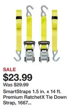 Tractor Supply Company SmartStraps 1.5 in. x 14 ft. Premium RatchetX Tie Down Strap, 1667 lb., Yellow, 2-Pack, 159 offer