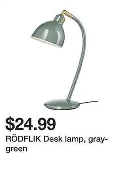 Ikea RÖDFLIK Desk lamp, gray-green offer