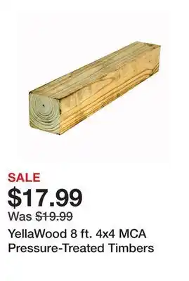 Tractor Supply Company YellaWood 8 ft. 4x4 MCA Pressure-Treated Timbers offer