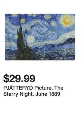 Ikea PJÄTTERYD Picture, The Starry Night, June 1889 offer