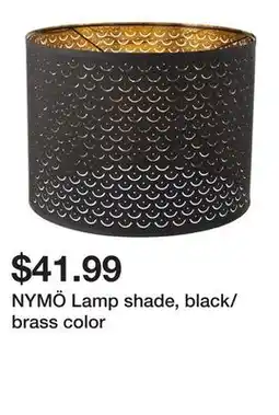 Ikea NYMÖ Lamp shade, black/brass color offer