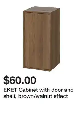 Ikea EKET Cabinet with door and shelf, brown/walnut effect offer