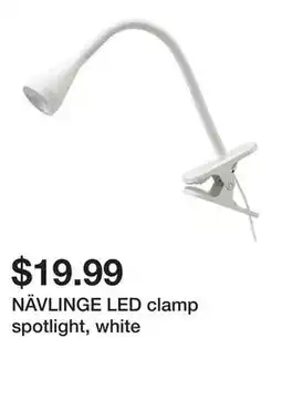 Ikea NÄVLINGE LED clamp spotlight, white offer