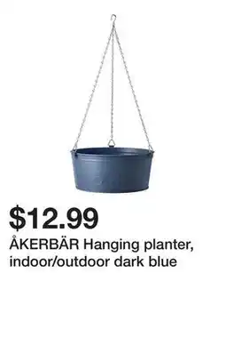 Ikea ÅKERBÄR Hanging planter, indoor/outdoor dark blue offer