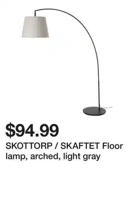 Ikea SKOTTORP / SKAFTET Floor lamp, arched, light gray offer