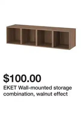 Ikea EKET Wall-mounted storage combination, walnut effect offer