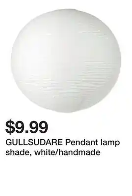 Ikea GULLSUDARE Pendant lamp shade, white/handmade offer