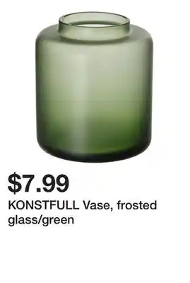 Ikea KONSTFULL Vase, frosted glass/green offer