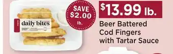 Heinen's Beer Battered Cod Fingers with Tartar Sauce offer