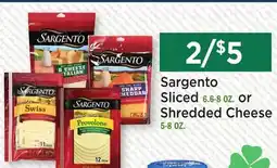 Heinen's Sargento Sliced 6.6-8 OZ. or Shredded Cheese 5-8 OZ offer