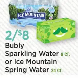 Heinen's Bubly Sparkling Water 8 CT. or Ice Mountain Spring Water 24 CT offer