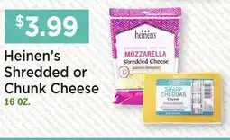 Heinen's Heinen's Shredded or Chunk Cheese offer