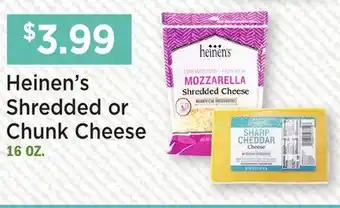 Heinen's Heinen's Shredded or Chunk Cheese offer