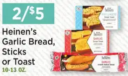 Heinen's Heinen's Garlic Bread, Sticks or Toast offer