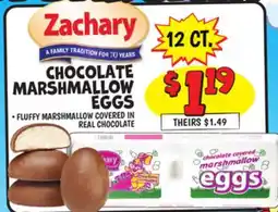 Ollie's ZACHARY CHOCOLATE MARSHMALLOW EGGS offer