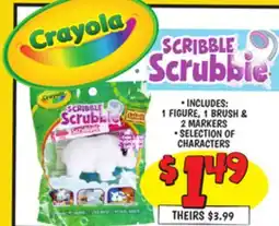 Ollie's CRAYOLA SCRIBBLE SCRUBBIE offer