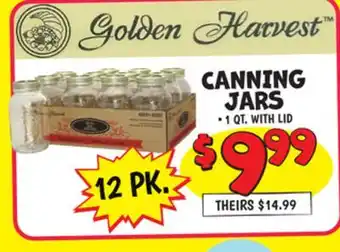 Ollie's golden Harvest CANNING JARS offer