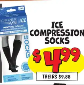 Ollie's COOPER FIT ICE COMPRESSION SOCKS offer