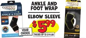 Ollie's Copper Fit ANKLE AND FOOT WRAP, ELBOW SLEEVE offer