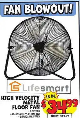 Ollie's Lifesmart HIGH VELOCITY METAL FLOOR FAN offer