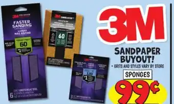 Ollie's 3M SANDPAPER SPONGES offer