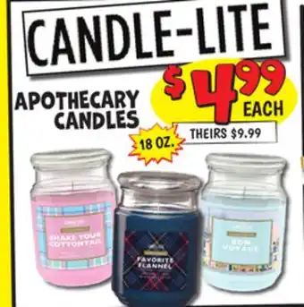 Ollie's Candle-Lite APOTHECARY CANDLES offer