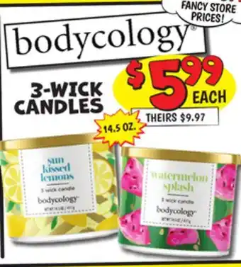 Ollie's BODYCOLOGY 3-WICK CANDLES offer